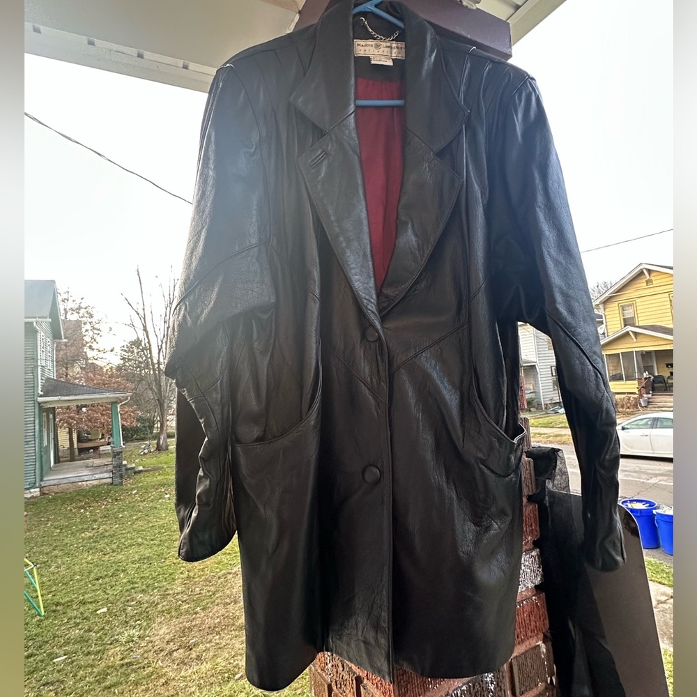 Womens Vintage Maggie Lawrence Collection Leather Women's Black Jacket sz Medium